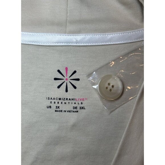 NEW Isaac Mizrahi Live Elements Cardigan Cotton Cream Workwear Womens Size 3XL - Picture 6 of 6
